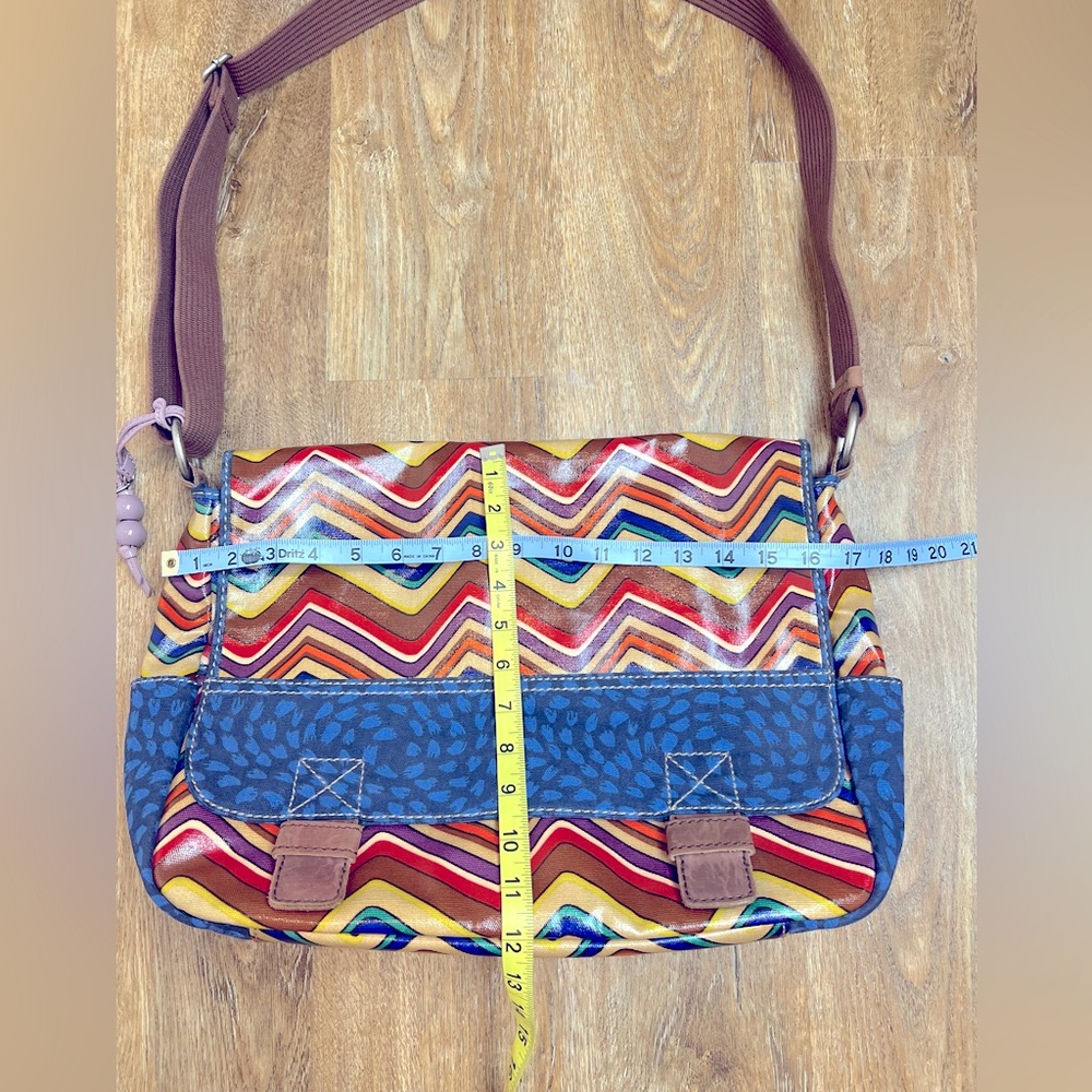 Multicolor Chevron Crossbody Bag - Brown Strap - Picture 9 of 14